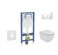 Geberit Duofix - Set předstěnové instalace, klozetu Tesi a sedátka, tlačítko Sigma20, bílá/chrom SANI11CD3119