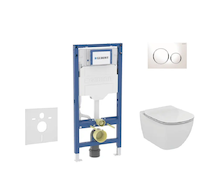 Geberit Duofix - Set předstěnové instalace, klozetu Tesi a sedátka, tlačítko Sigma20, bílá/chrom SANI11CD3119