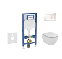 Geberit Duofix - Set předstěnové instalace, klozetu Tesi a sedátka, tlačítko Sigma20, bílá/chrom SANI11CD3120