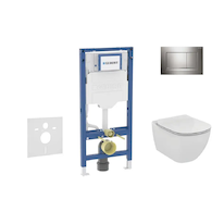 Geberit Duofix - Set předstěnové instalace, klozetu Tesi a sedátka, tlačítko Sigma20, chrom SANI11CD1121