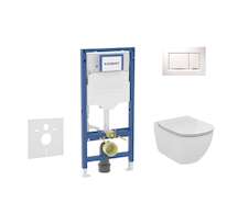 Geberit Duofix - Set předstěnové instalace, klozetu Tesi a sedátka, tlačítko Sigma30, bílá/chrom SANI11CD3120
