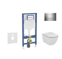 Geberit Duofix - Set předstěnové instalace, klozetu Tesi a sedátka, tlačítko Sigma30, chrom SANI11CD1121