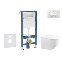 Geberit Duofix - Set předstěnové instalace, kompaktního klozetu Gaia a sedátka softclose, tlačítko Delta, bílá SANI11CA3150B