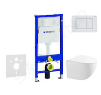 Geberit Duofix - Set předstěnové instalace, kompaktního klozetu Gaia a sedátka softclose, tlačítko Delta30, alpská bílá SANI11CA