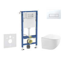 Geberit Duofix - Set předstěnové instalace, kompaktního klozetu Gaia a sedátka softclose, tlačítko Delta50, alpská bílá SANI11CA