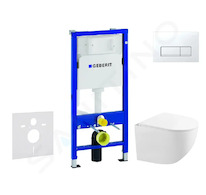 Geberit Duofix - Set předstěnové instalace, kompaktního klozetu Gaia a sedátka softclose, tlačítko Delta50, alpská bílá SANI11CA