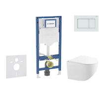 Geberit Duofix - Set předstěnové instalace, kompaktního klozetu Gaia a sedátka softclose, tlačítko Sigma20, bílá/bílá mat SANI11