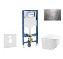 Geberit Duofix - Set předstěnové instalace, kompaktního klozetu Gaia a sedátka softclose, tlačítko Sigma20, nerez SANI11CA6104B