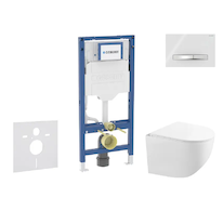 Geberit Duofix - Set předstěnové instalace, kompaktního klozetu Gaia a sedátka softclose, tlačítko Sigma50, chrom/alpská bílá SA