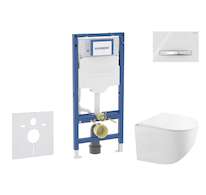Geberit Duofix - Set předstěnové instalace, kompaktního klozetu Gaia a sedátka softclose, tlačítko Sigma50, chrom/alpská bílá SA