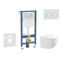Geberit Duofix - Set předstěnové instalace, kompaktního klozetu Gaia sedátka softclose, tlačítko Delta20, alpská bílá SANI11CA31