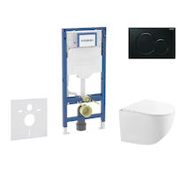 Geberit Duofix - Set předstěnové instalace, kompaktního klozetu Gaia sedátka softclose, tlačítko Sigma01, černá SANI11CA5117B