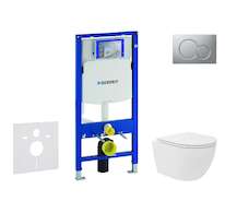 Geberit Duofix - Set předstěnové instalace, kompaktního klozetu Oudee Vortex a sedátka softclose, tlačítko Sigma01, lakovaný mat