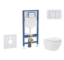 Geberit Duofix - Set předstěnové instalace, kompaktního klozetu Oudee Vortex a sedátka softclose, tlačítko Sigma30, bílá/bílá ma