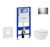 Geberit Duofix - Set předstěnové instalace, kompaktního klozetu Oudee Vortex a sedátka softclose, tlačítko Sigma30, chrom SANI11
