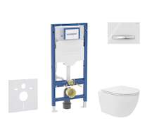 Geberit Duofix - Set předstěnové instalace, kompaktního klozetu Oudee Vortex a sedátka softclose, tlačítko Sigma50, chrom/alpská