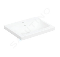Geberit iCon - Umyvadlo na desku 60x48 cm, s přepadem, otvor pro baterii, matná bílá 501.847.JT.1