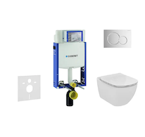 Geberit Kombifix - Modul pro závěsné WC s tlačítkem Sigma01, lesklý chrom + Ideal Standard Tesi - WC a sedátko, Aquablade, SoftC