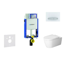 Geberit Kombifix - Modul pro závěsné WC s tlačítkem Sigma50, alpská bílá + Duravit ME by Starck - WC a sedátko, Rimless, SoftClo