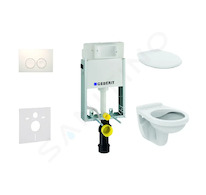 Geberit Kombifix - Set předstěnové instalace, klozet Alpha se sedátkem, tlačítko Delta21, alpská bílá 110.100.00.1 NR1