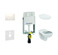 Geberit Kombifix - Set předstěnové instalace, klozet Alpha se sedátkem, tlačítko Delta21, alpská bílá 110.100.00.1 NR1