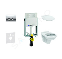 Geberit Kombifix - Set předstěnové instalace, klozet Alpha se sedátkem, tlačítko Delta21, lesklý chrom 110.100.00.1 NR2