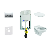 Geberit Kombifix - Set předstěnové instalace, klozet Alpha se sedátkem, tlačítko Delta35, lesklý chrom 110.100.00.1 NR5