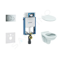 Geberit Kombifix - Set předstěnové instalace, klozet Alpha se sedátkem, tlačítko Sigma01, lesklý chrom 110.302.00.5 ND2