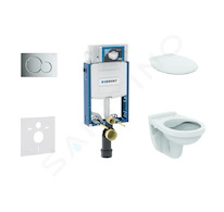 Geberit Kombifix - Set předstěnové instalace, klozet Alpha se sedátkem, tlačítko Sigma01, lesklý chrom 110.302.00.5 NR2