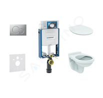 Geberit Kombifix - Set předstěnové instalace, klozet Alpha se sedátkem, tlačítko Sigma01, matný chrom 110.302.00.5 ND3