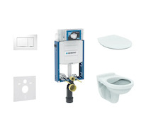 Geberit Kombifix - Set předstěnové instalace, klozet Alpha se sedátkem, tlačítko Sigma20, bílá/chrom 110.302.00.5 ND5