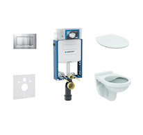 Geberit Kombifix - Set předstěnové instalace, klozet Alpha se sedátkem, tlačítko Sigma20, chrom mat/chrom 110.302.00.5 ND7