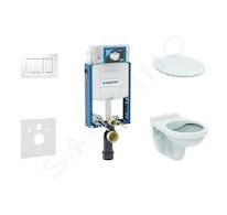 Geberit Kombifix - Set předstěnové instalace, klozet Alpha se sedátkem, tlačítko Sigma30, bílá/chrom 110.302.00.5 ND5