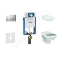 Geberit Kombifix - Set předstěnové instalace, klozet Alpha se sedátkem, tlačítko Sigma30, chrom mat/chrom 110.302.00.5 NR7