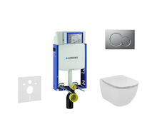 Geberit Kombifix - Set předstěnové instalace, klozetu a sedátka Ideal Standard Tesi, tlačítka Sigma01, matný chrom 110.302.00.5 