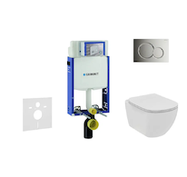 Geberit Kombifix - Set předstěnové instalace, klozetu a sedátka Ideal Standard Tesi, tlačítka Sigma01, Rimless, SoftClose, leskl