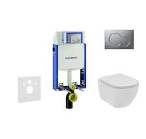 Geberit Kombifix - Set předstěnové instalace, klozetu a sedátka Ideal Standard Tesi, tlačítka Sigma01, Rimless, SoftClose, matný