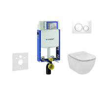 Geberit Kombifix - Set předstěnové instalace, klozetu a sedátka Ideal Standard Tesi, tlačítka Sigma20, Aquablade, SoftClose, bíl