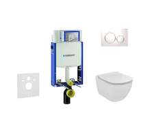 Geberit Kombifix - Set předstěnové instalace, klozetu a sedátka Ideal Standard Tesi, tlačítka Sigma20, bílá/chrom 110.302.00.5 N