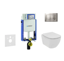Geberit Kombifix - Set předstěnové instalace, klozetu a sedátka Ideal Standard Tesi, tlačítka Sigma20, Rimless, SoftClose, matný