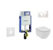 Geberit Kombifix - Set předstěnové instalace, klozetu a sedátka Ideal Standard Tesi, tlačítka Sigma20, Rimless, SoftClose, bílá/