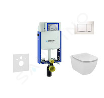 Geberit Kombifix - Set předstěnové instalace, klozetu a sedátka Ideal Standard Tesi, tlačítka Sigma30, bílá/chrom 110.302.00.5 N