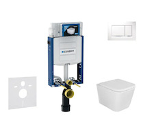 Geberit Kombifix - Set předstěnové instalace, klozetu Arkas a sedátka softclose, tlačítko Sigma20, bílá/chrom SANI15CA3106