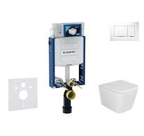 Geberit Kombifix - Set předstěnové instalace, klozetu Arkas a sedátka softclose, tlačítko Sigma30, bílá/chrom SANI15CA3106
