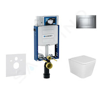 Geberit Kombifix - Set předstěnové instalace, klozetu Arkas a sedátka softclose, tlačítko Sigma30, chrom SANI15CA1108