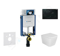 Geberit Kombifix - Set předstěnové instalace, klozetu Arkas I a sedátka softclose, tlačítko Sigma01, černá SANI15CA5125