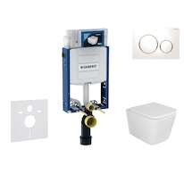 Geberit Kombifix - Set předstěnové instalace, klozetu Arkas I a sedátka softclose, tlačítko Sigma20, bílá/pozlacená SANI15CA3131