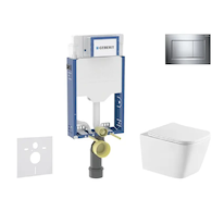 Geberit Kombifix - Set předstěnové instalace, klozetu Arkas I a sedátka softclose, tlačítko Sigma20, chrom SANI15CA1147