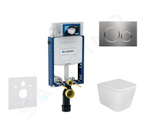 Geberit Kombifix - Set předstěnové instalace, klozetu Arkas I a sedátka softclose, tlačítko Sigma20, nerez SANI15CA6104