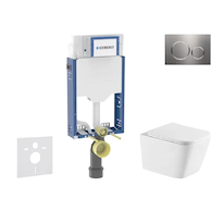 Geberit Kombifix - Set předstěnové instalace, klozetu Arkas I a sedátka softclose, tlačítko Sigma20, nerez SANI15CA6112